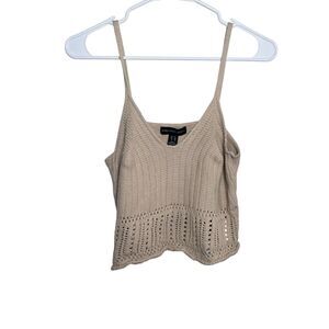Streetwear Society Tank Top Women's XL Beige Knit Cropped Sleeveless Sweater